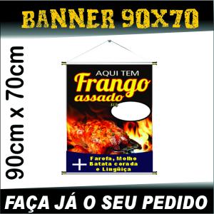 BANNER 0,90x0,70 LONA FOSCA 380G 0,90 x 0,60 4X0 FOSCO Tubete + Corda + Ponteira 