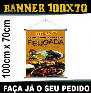 BANNER 1,00x0,70 LONA FOSCA 380G 100 cm x70cm 4X0 FOSCO Tubete + Corda + Ponteira 