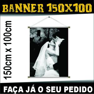 BANNER 1,50x1,00 LONA FOSCA 380G 150 cm x 100 cm 4X0 FOSCO Tubete + Corda + Ponteira 