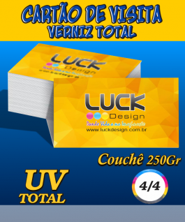 CARTÃO DE VISTA   220G/250 G Couchê 220G /250G 9X5 4x4 colorido na frente e no verso Verniz UV Total Frente e verso CORTE RETO 