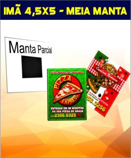 IMÃ GELADEIRA - MEIA MANTA COUCHÊ 250G 4,5X5,0  4X0 – Só Colorido na Frente. Sem Revestimento CORTE RETO 