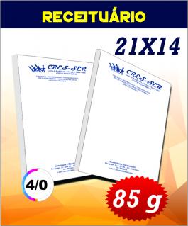 RECEITUÁRIO OFFSET (SULFITE)  90G 15X21 4X0 Sem Revestimento CORTE RETO 50X1