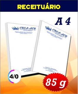 RECEITUÁRIO OFFSET (SULFITE)  90G 21x30 4X0 Sem Revestimento CORTE RETO 50X1